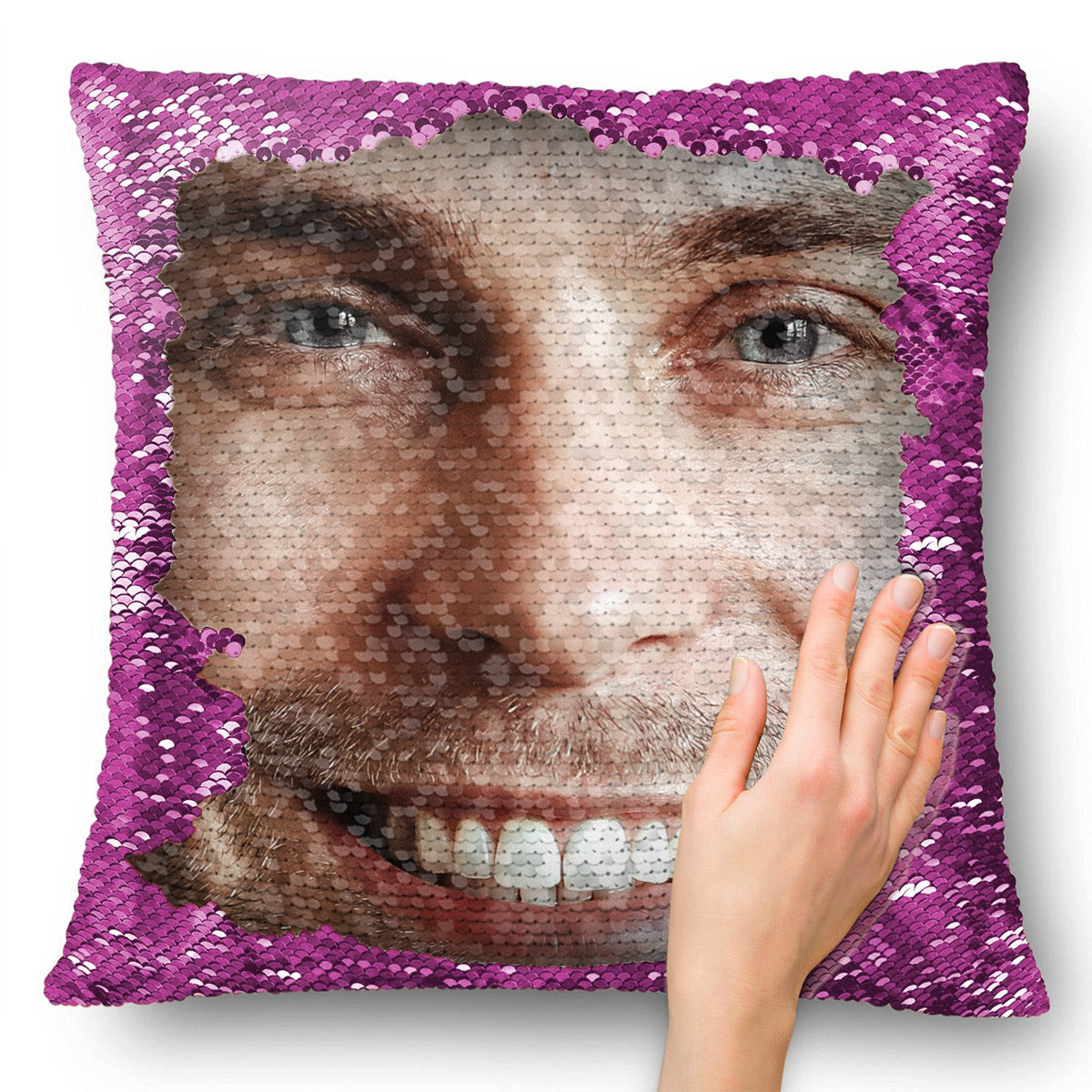 Custom Photo Sequin Pillow, Personalized Picture Pillow, Funny