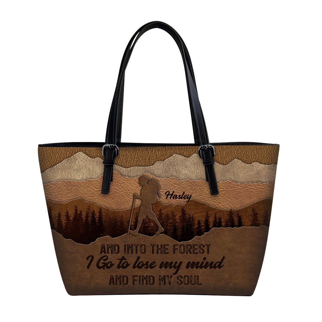 And Into The Forest I Go - Personalized Hiking Leather Bag