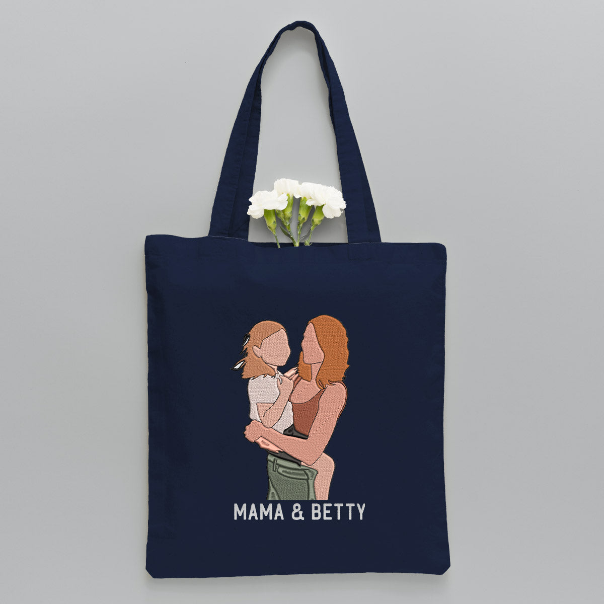 Custom 2D Photo - Personalized Mother Embroidered Tote Bag