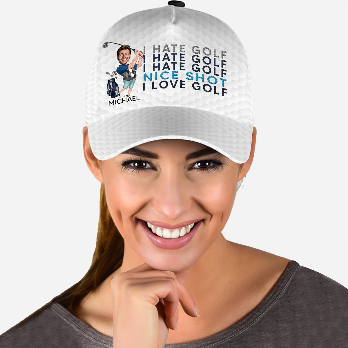 Photo Inserted Funny Golfer - Personalized Golf Classic Cap