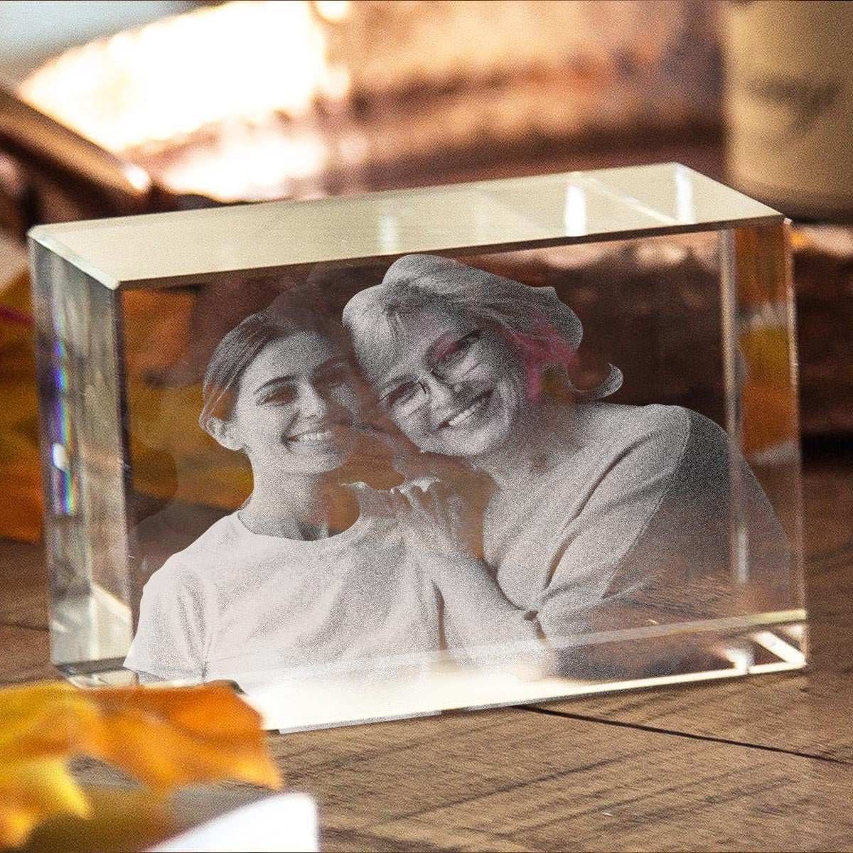 Blessed To Be Called Grandma - Gift for grandma - Personalized Laser Engraving 3D Cuboid Shaped Crystal Lamp