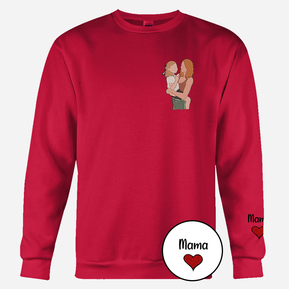 Custom 2D Photo - Personalized Step Mom Embroidered Sweater