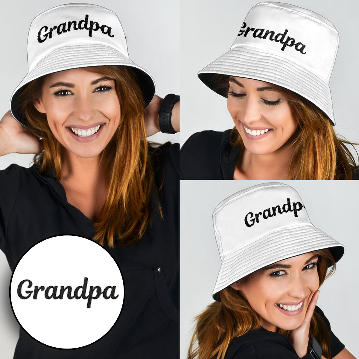 Custom Name - Personalized Grandpa Embroidered Bucket Hat