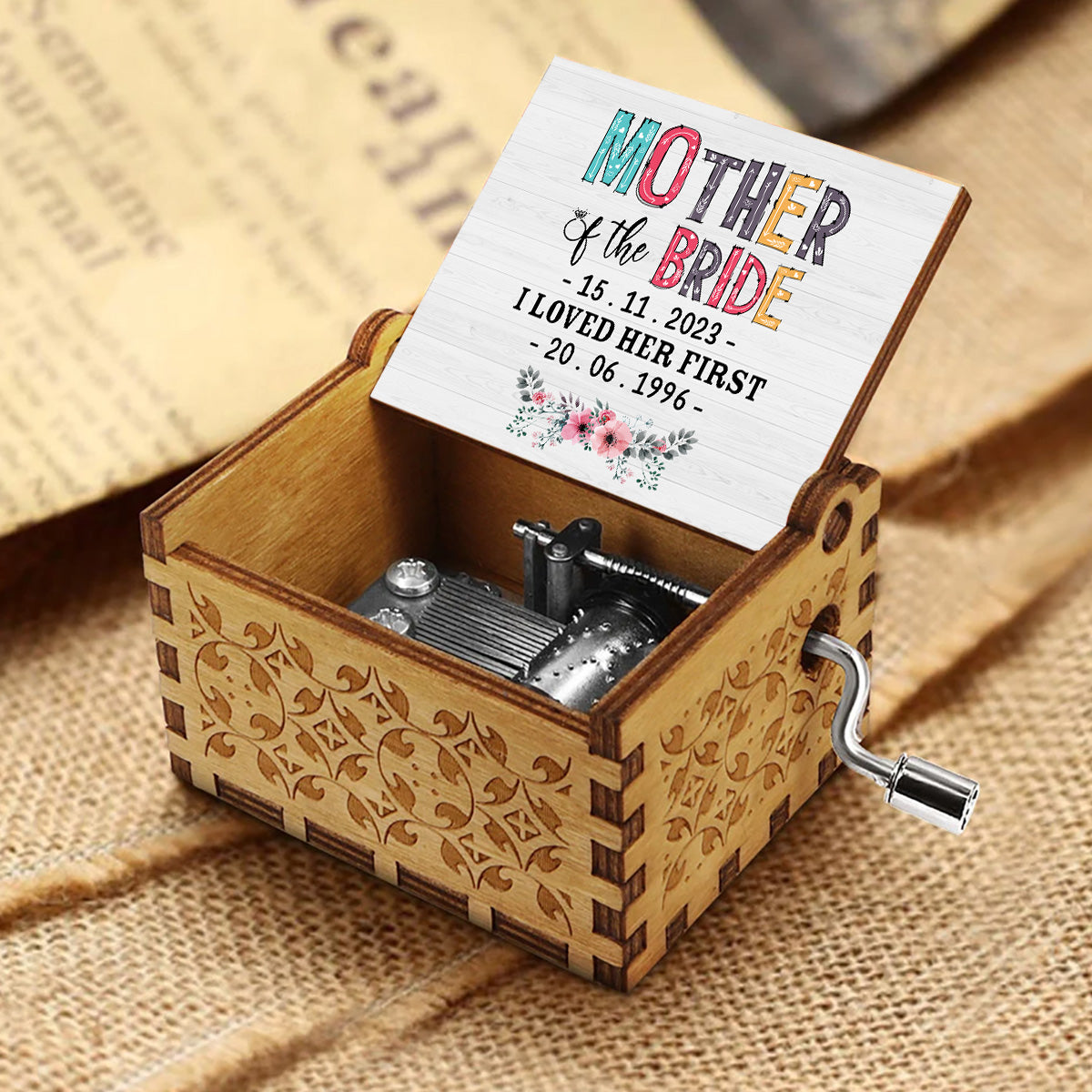 Mother Of The Bride - Personalized Mother Hand Crank Music Box