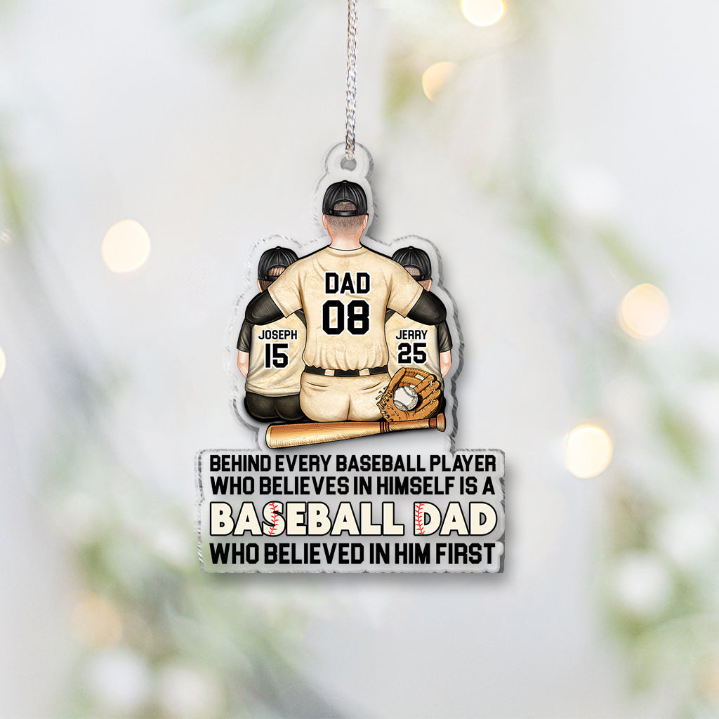 Behind Every Baseball Player - Personalized Baseball Transparent Ornament