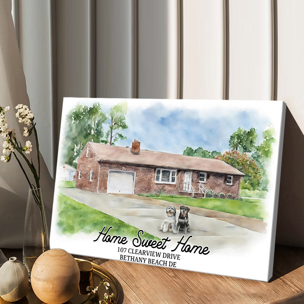 Home Sweet Home - Personalized Housewarming Canvas And Poster