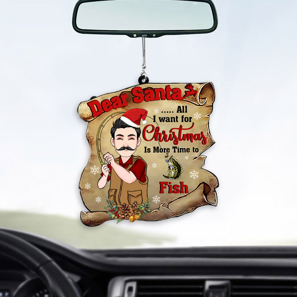 Discover Dear Santa - Personalized Fishing Acrylic Car Hanger