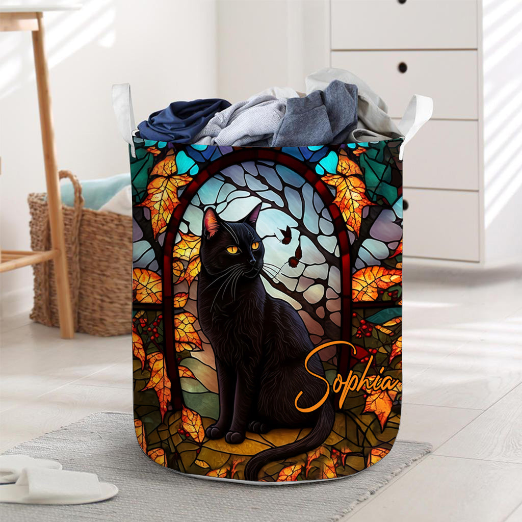 Black Cat - Personalized Black Cat Laundry Basket