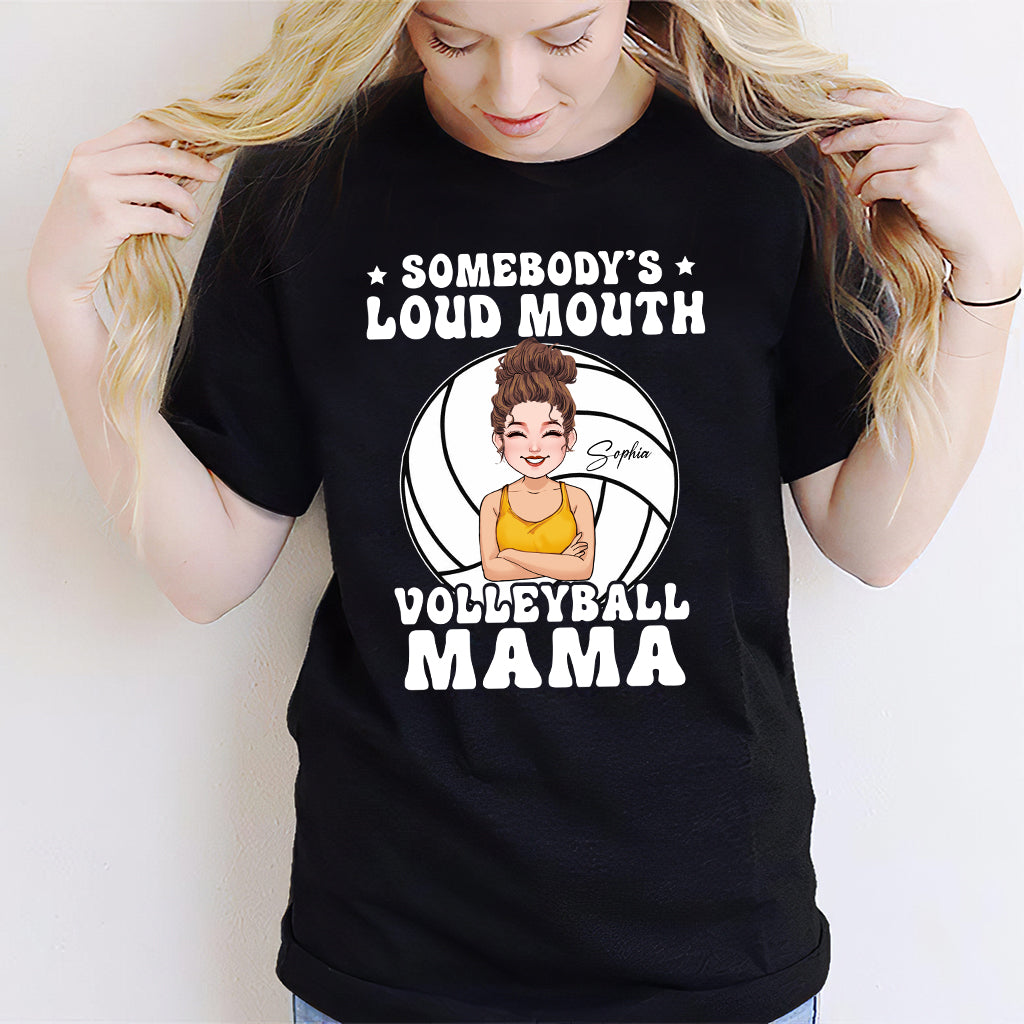 Loud Mouth Volleyball Mama - Personalized Volleyball T-shirt And Hoodie