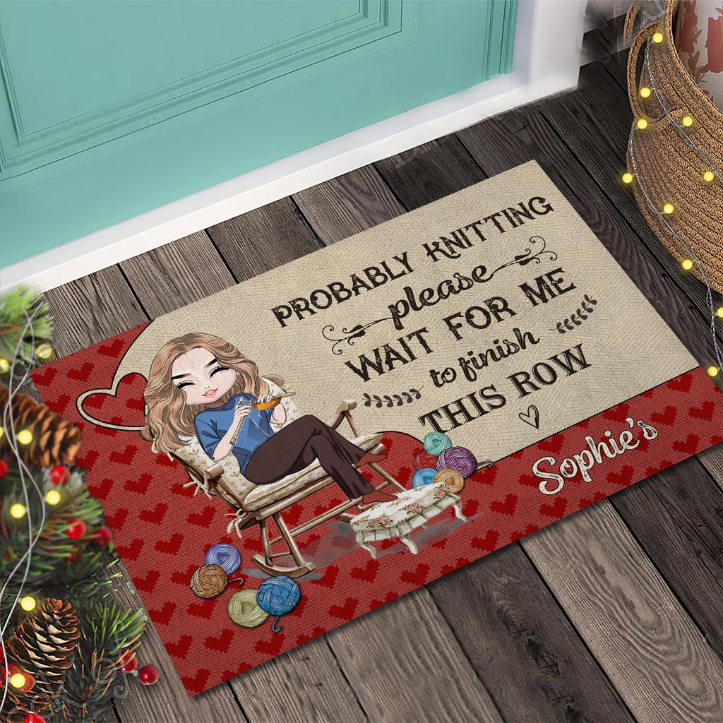 If I'm Sitting I'm Knitting - Personalized Knitting Doormat