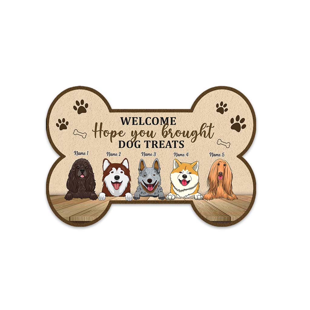 Hope You Brought Dog Treats - Personalized Shaped Doormat