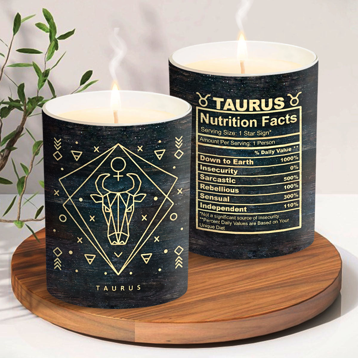 Discover Zodiac Nutrition Facts - Personalized Horoscope Lover Scented Candle With Wooden Lid