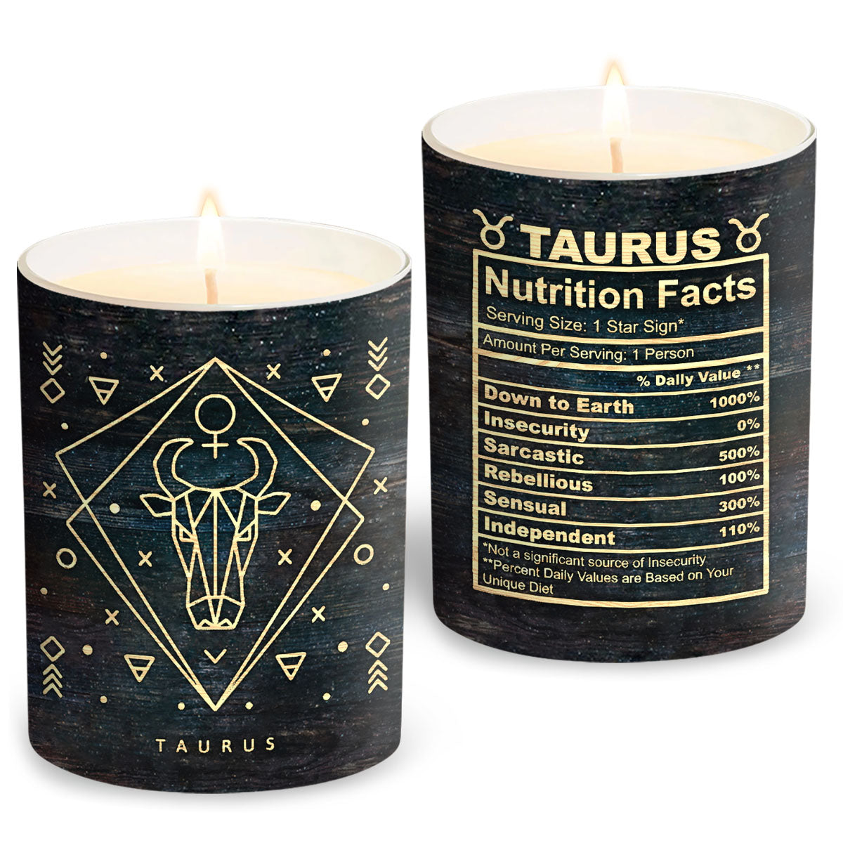 Zodiac Nutrition Facts - Personalized Horoscope Candle With Wooden Lid