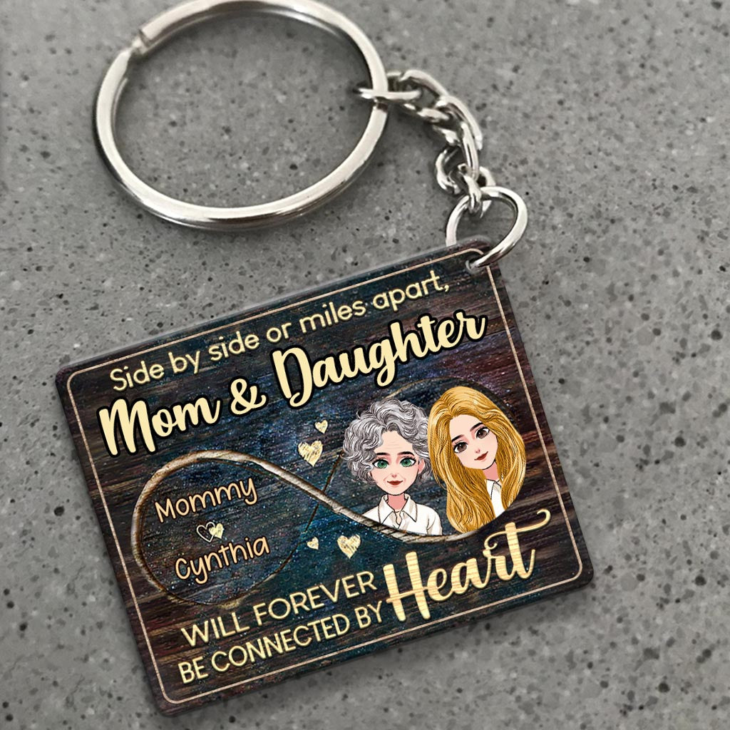 Side By Side - Personalized Mother's Day Mother Keychain (Printed On Both Sides)