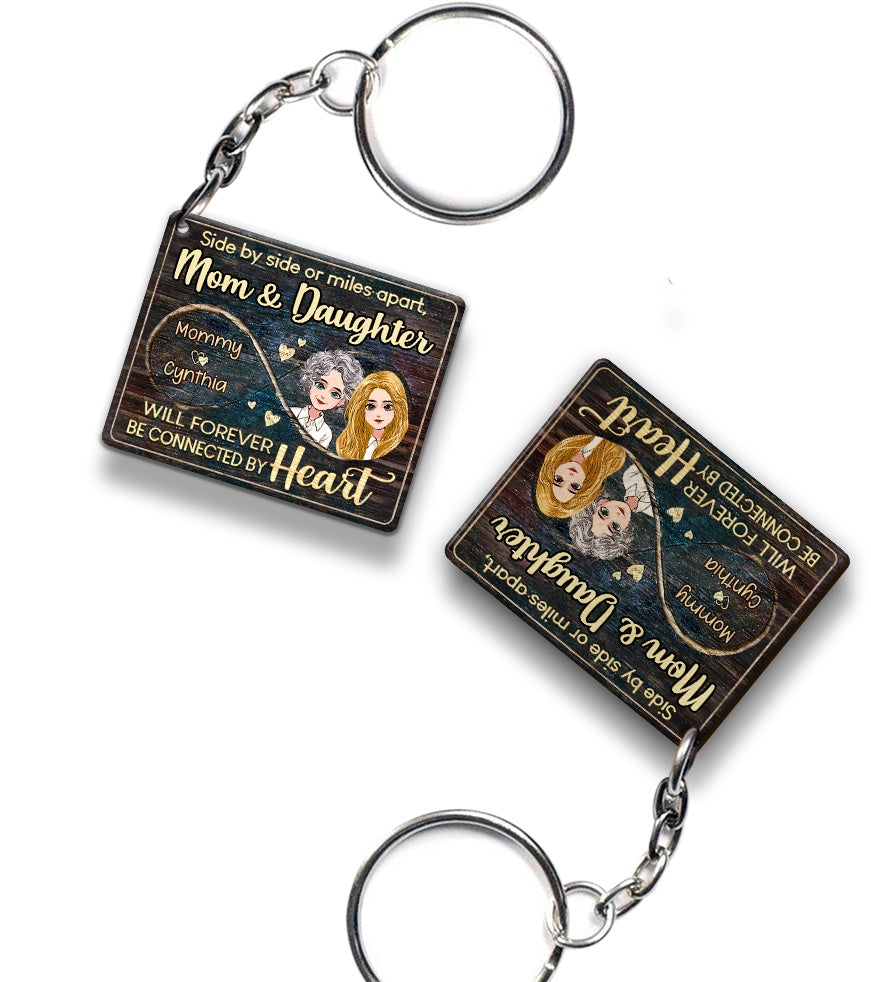 Side By Side - Personalized Mother's Day Mother Keychain (Printed On Both Sides)