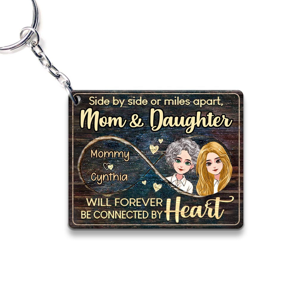 Side By Side - Personalized Mother's Day Mother Keychain (Printed On Both Sides)