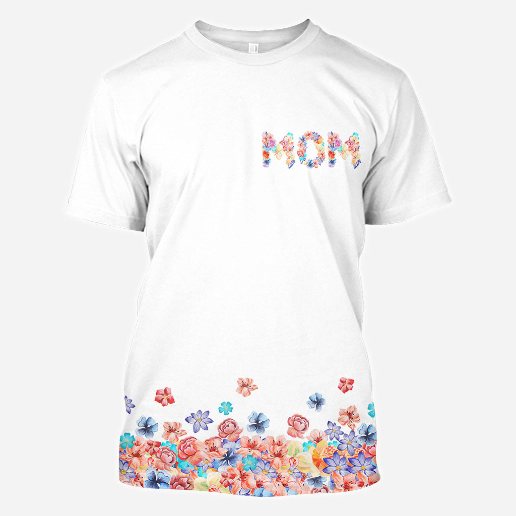 Forever Linked Together Floral Mom - Personalized Mother's Day Mother All Over T-shirt and Hoodie