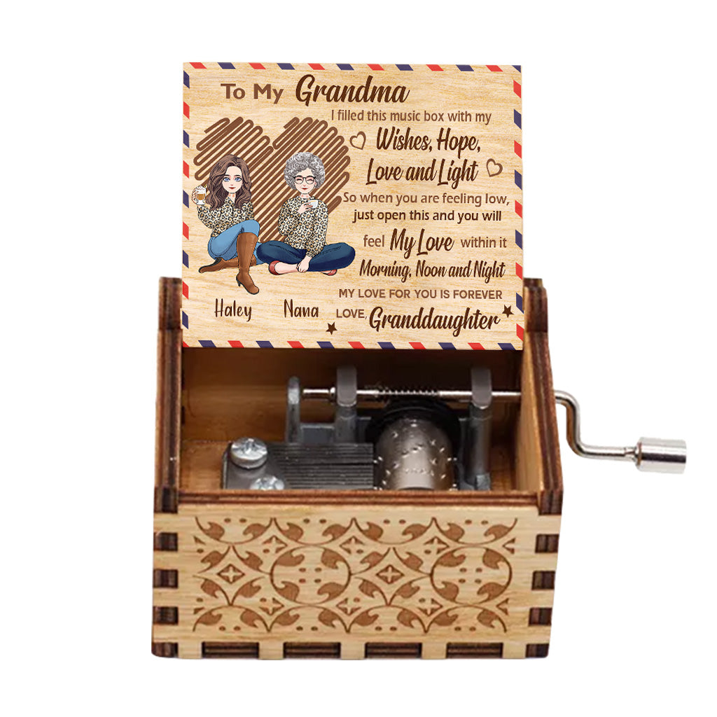 To My Grandma - Personalized Mother's Day Grandma Hand Crank Music Box