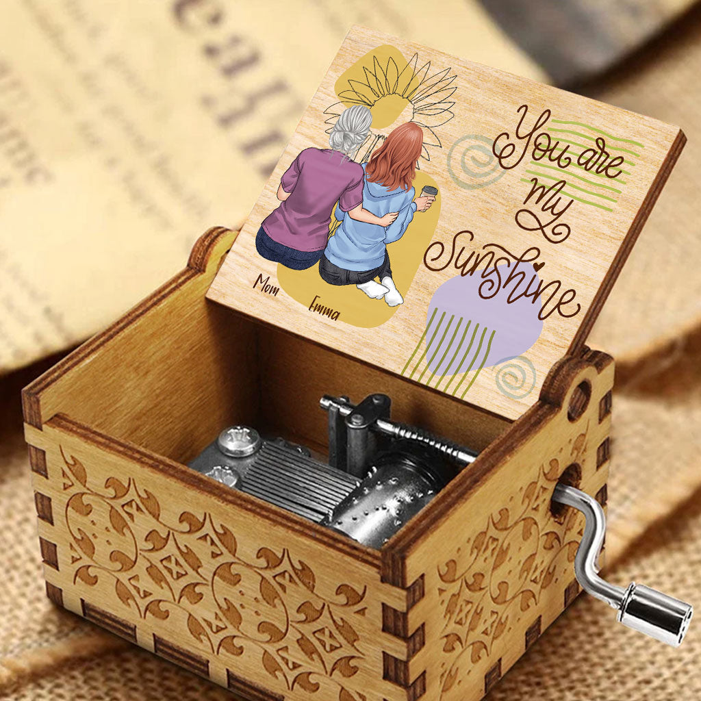 You Are My Sunshine - Personalized Mother's Day Mother Hand Crank Music Box