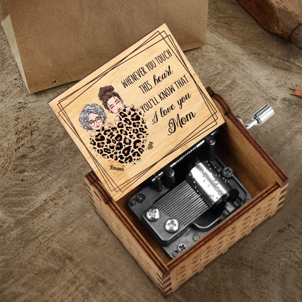 Whenever You Touch This Heart - Personalized Mother's Day Mother Hand Crank Music Box