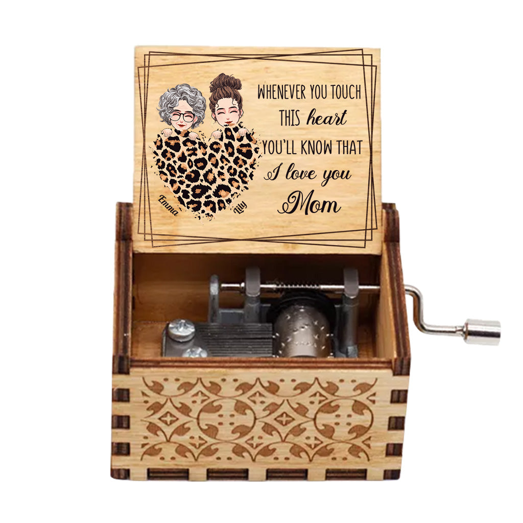 Whenever You Touch This Heart - Personalized Mother's Day Mother Hand Crank Music Box