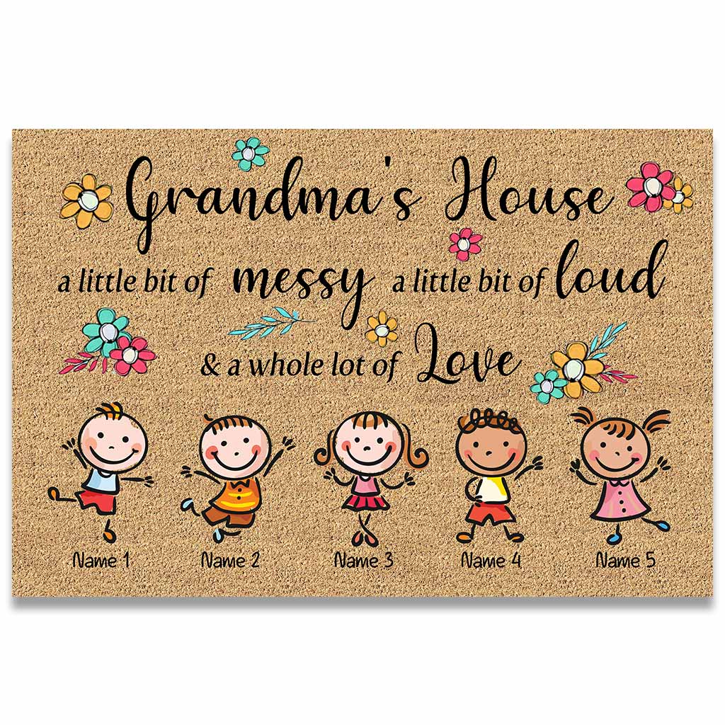 Grandma's House - Personalized Mother's Day Grandma Doormat With Coir Pattern Print