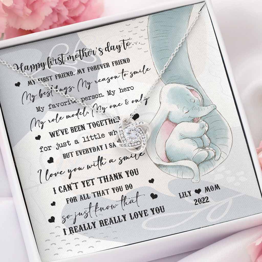 I Really, Really Love You - Personalized Mother's day Love Knot Necklace