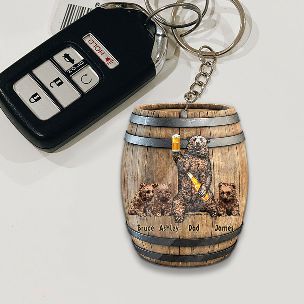 It's Not A Dad Bob - Personalized Father Keychain (Printed On Both Sides)