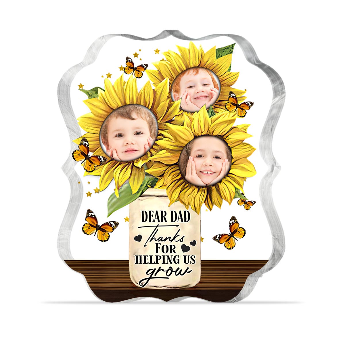 Thanks For Helping Us Grow - Personalized Father Custom Shaped Acrylic Plaque