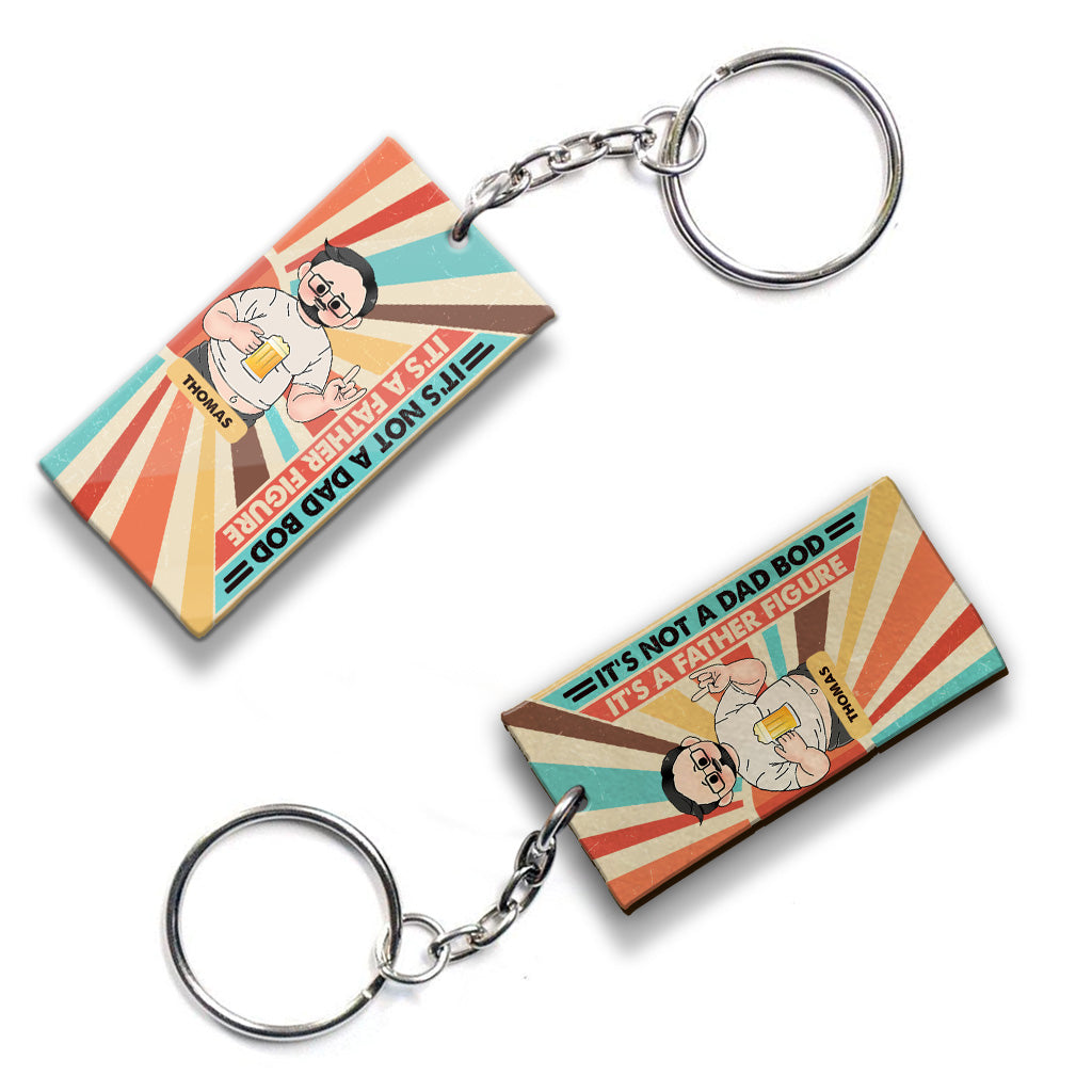 Not A Dad Bod - Personalized Father Keychain (Printed On Both Sides)