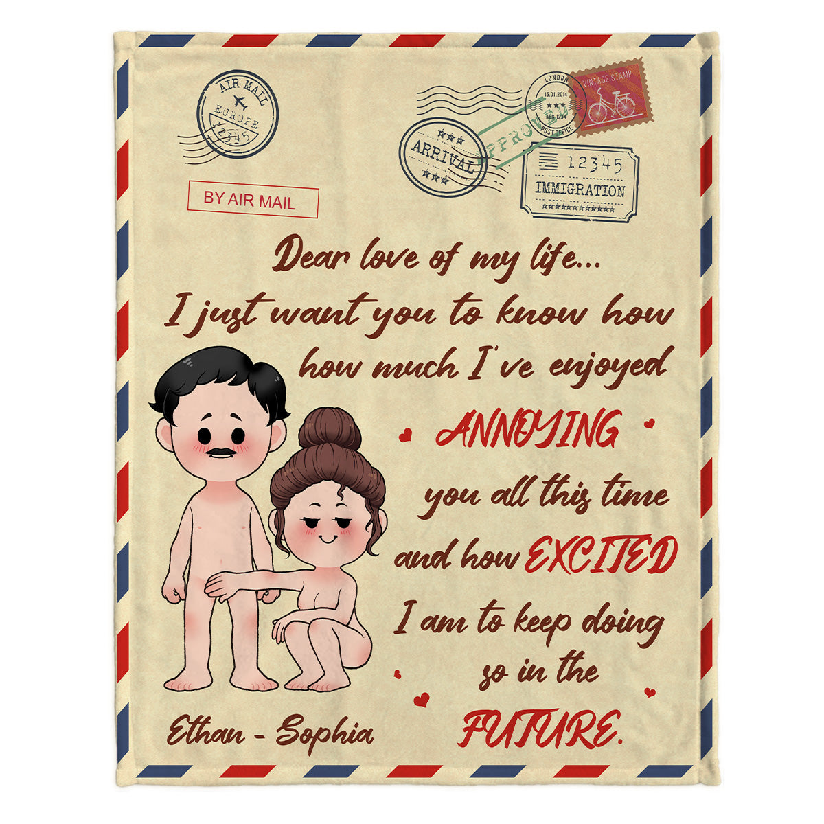 Dear Love Of My Life - Personalized Couple Blanket