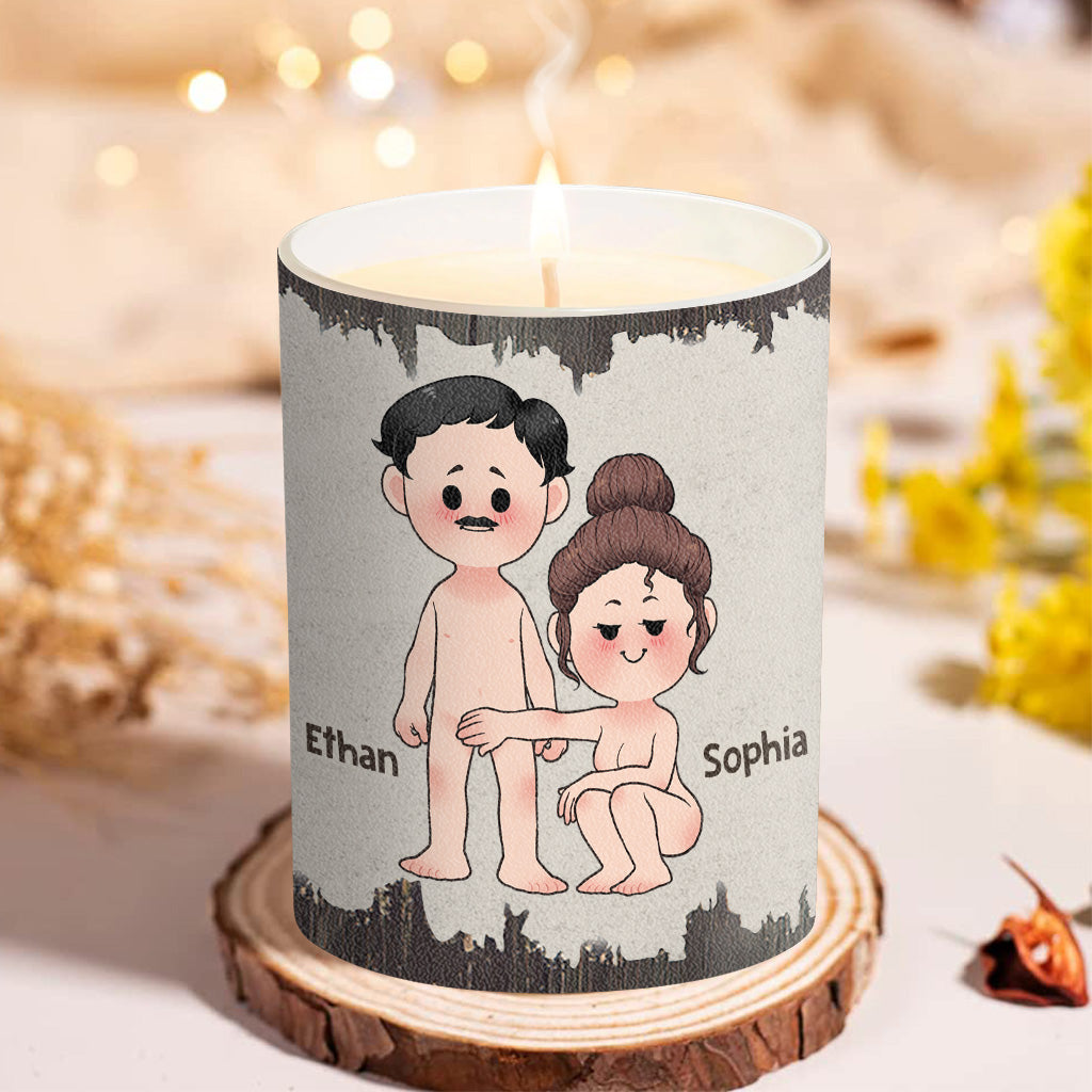 Light Me When You Want A BJ - Personalized Couple Candle With Wooden Lid