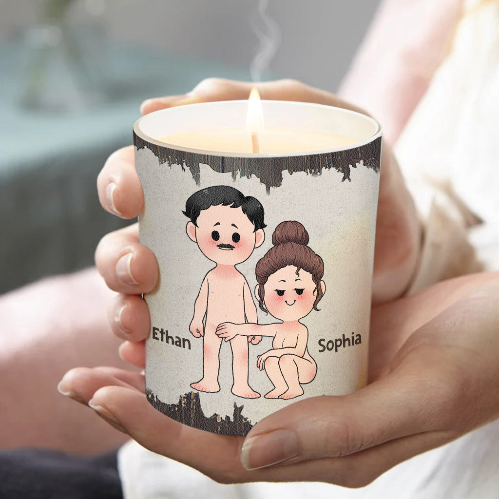 Light Me When You Want A BJ - Personalized Couple Candle With Wooden Lid