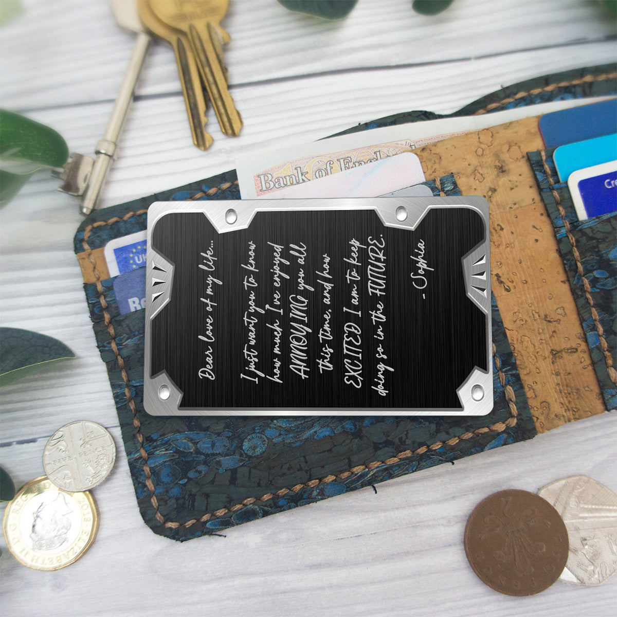 Dear Love Of My Life - Personalized Father's Day Couple Wallet Insert Card