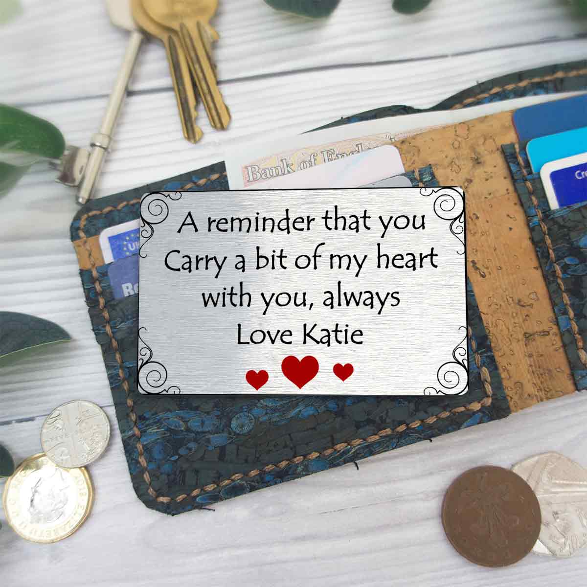 A Reminder - Personalized Couple Wallet Insert Card