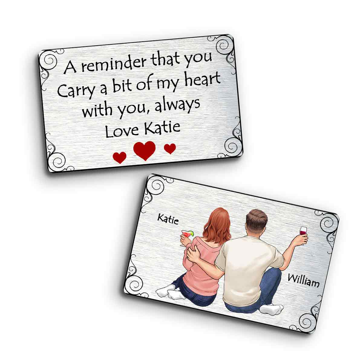 A Reminder - Personalized Couple Wallet Insert Card