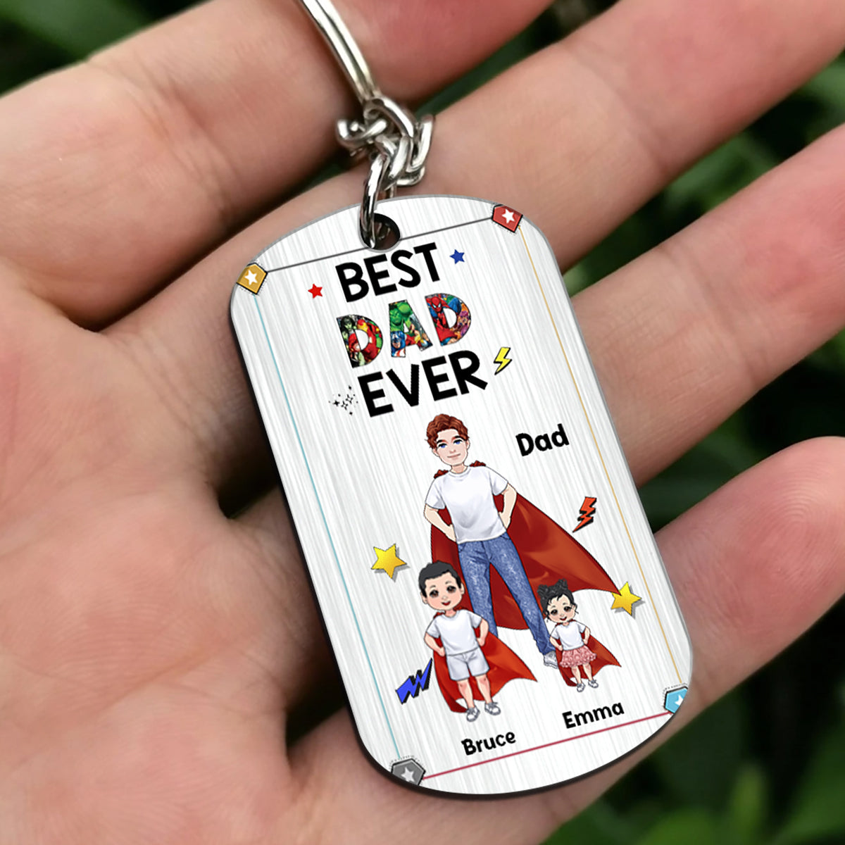 Super Dad Super Mom - Personalized Mother’s Day Father's Day Father Stainless Steel Keychain