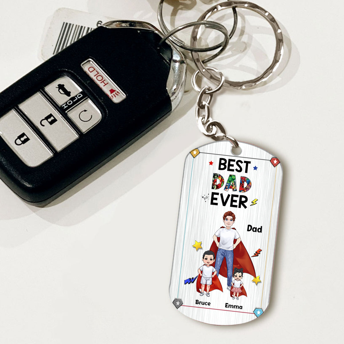 Super Dad Super Mom - Personalized Mother’s Day Father's Day Father Keychain