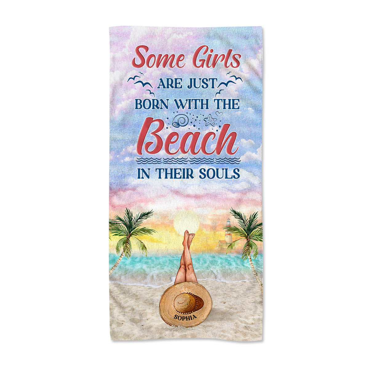 Just A Girl - Personalized Sea Lover Beach Towel