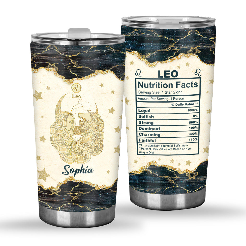 Zodiac Sign Nutrition Facts - Personalized Horoscope Tumbler