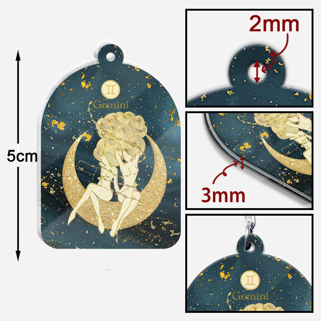 Zodiac Sign - Personalized Horoscope Keychain (Printed On Both Sides)
