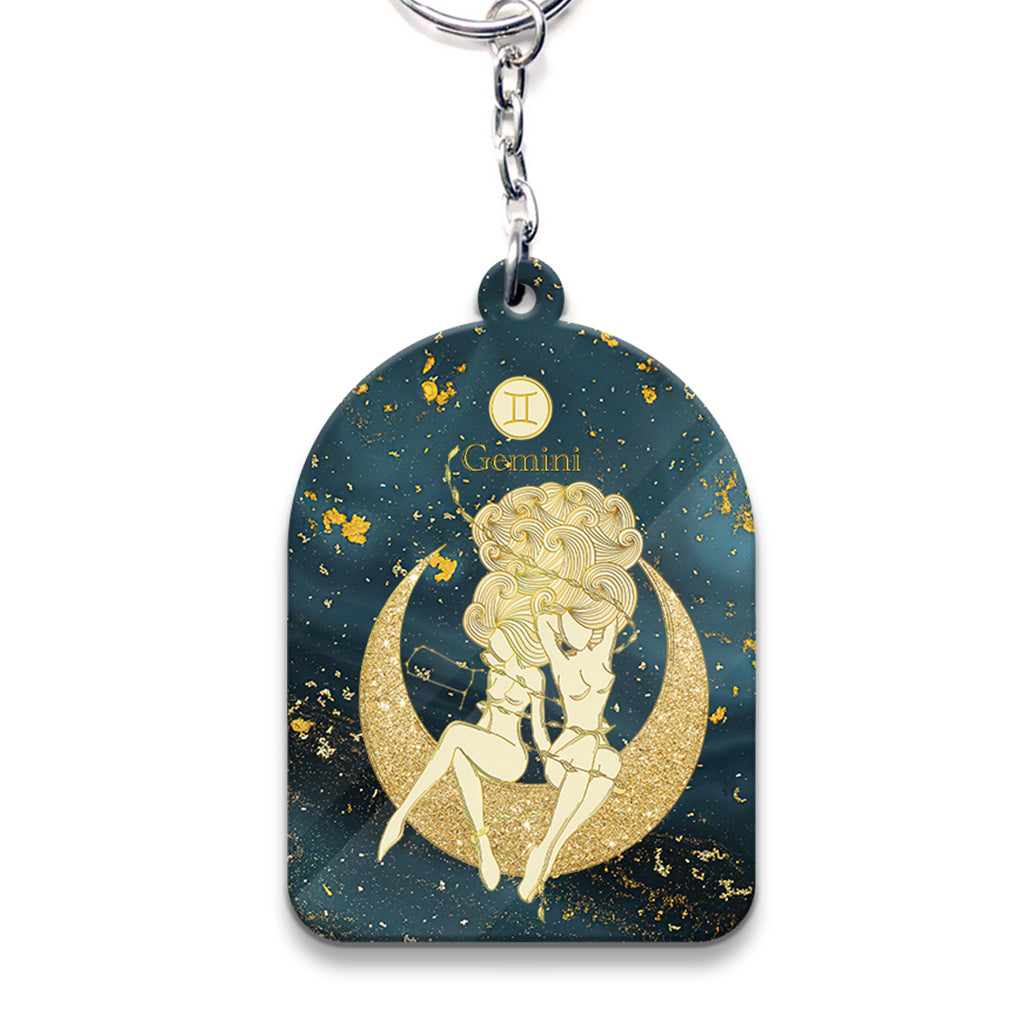 Zodiac Sign - Personalized Horoscope Keychain (Printed On Both Sides)