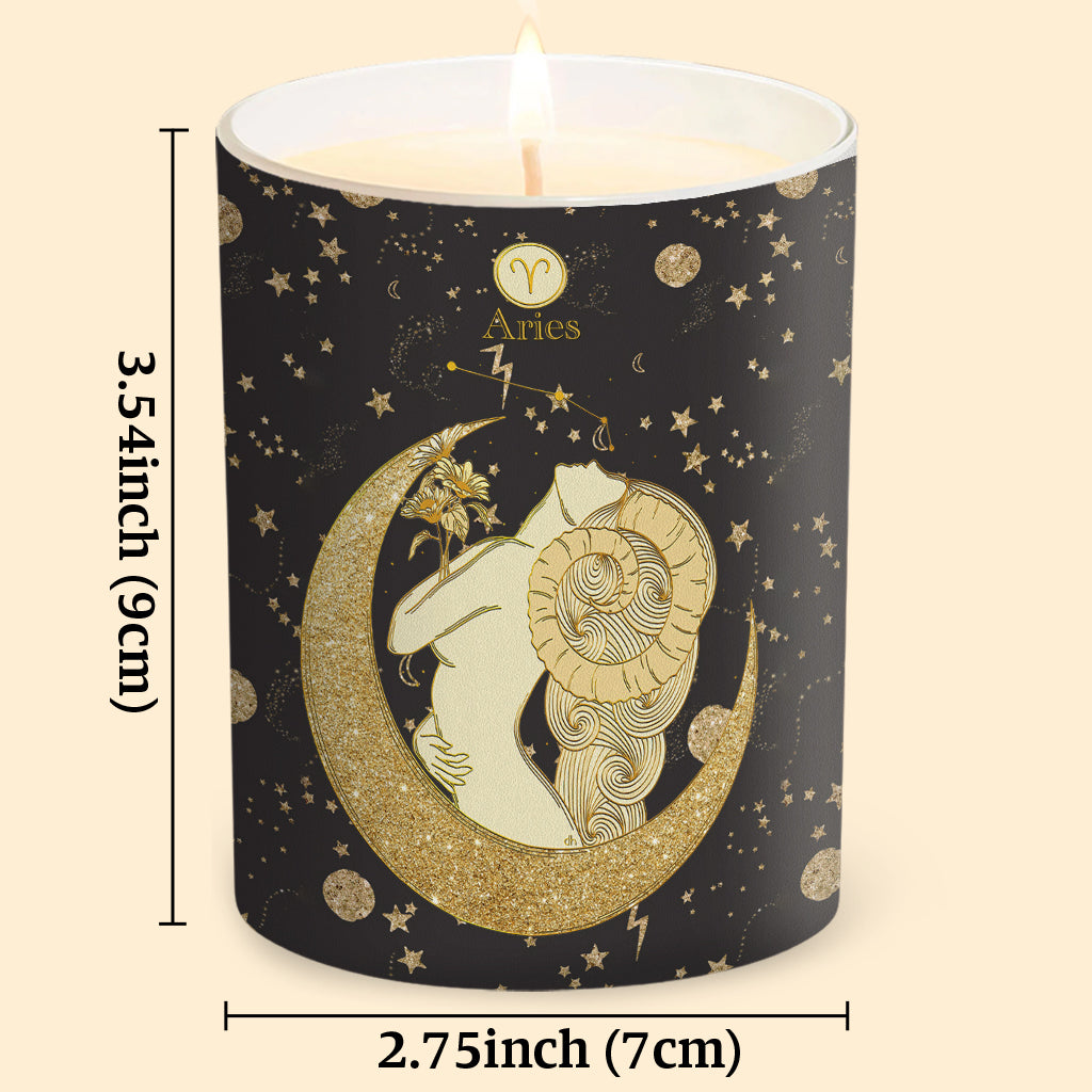 Zodiac Sign - Personalized Horoscope Candle With Wooden Lid