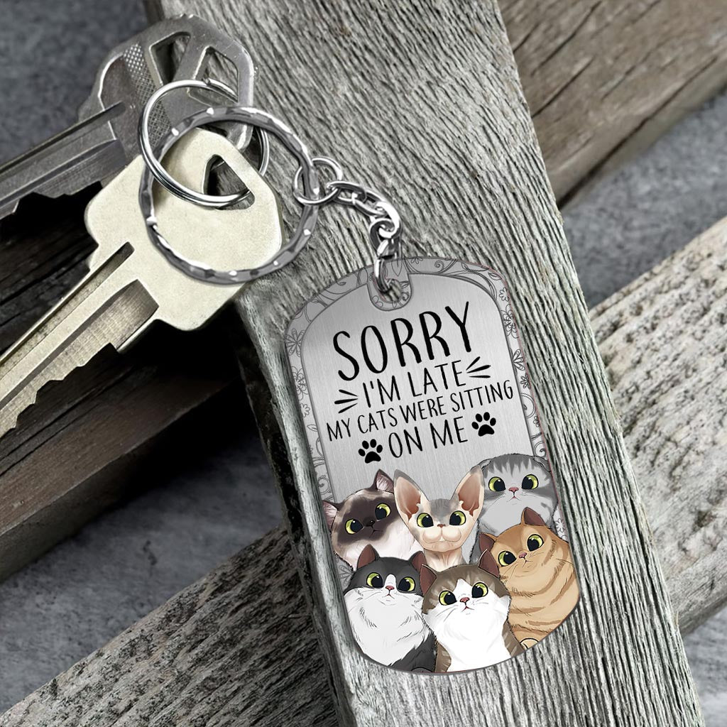 Disover Sorry I'm Late - Personalized Cat Stainless Steel Keychain