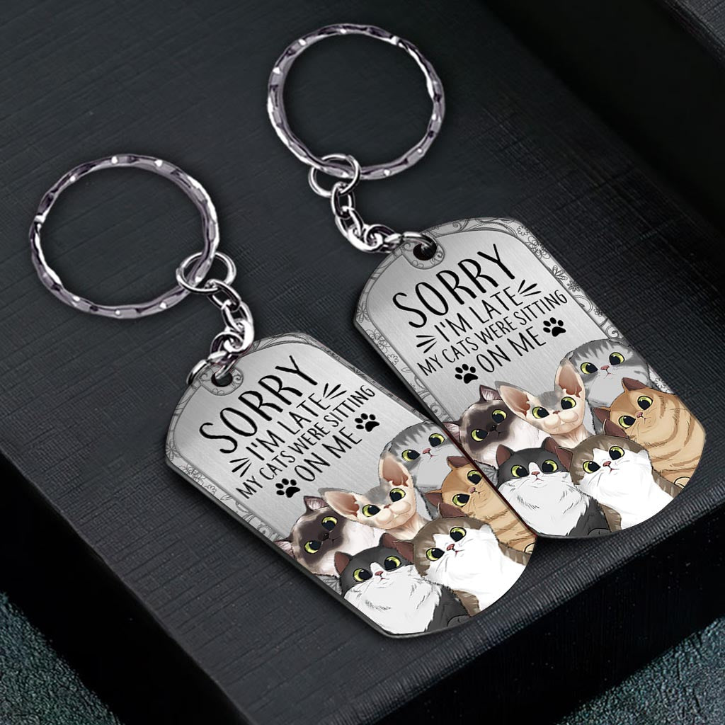 Disover Sorry I'm Late - Personalized Cat Stainless Steel Keychain