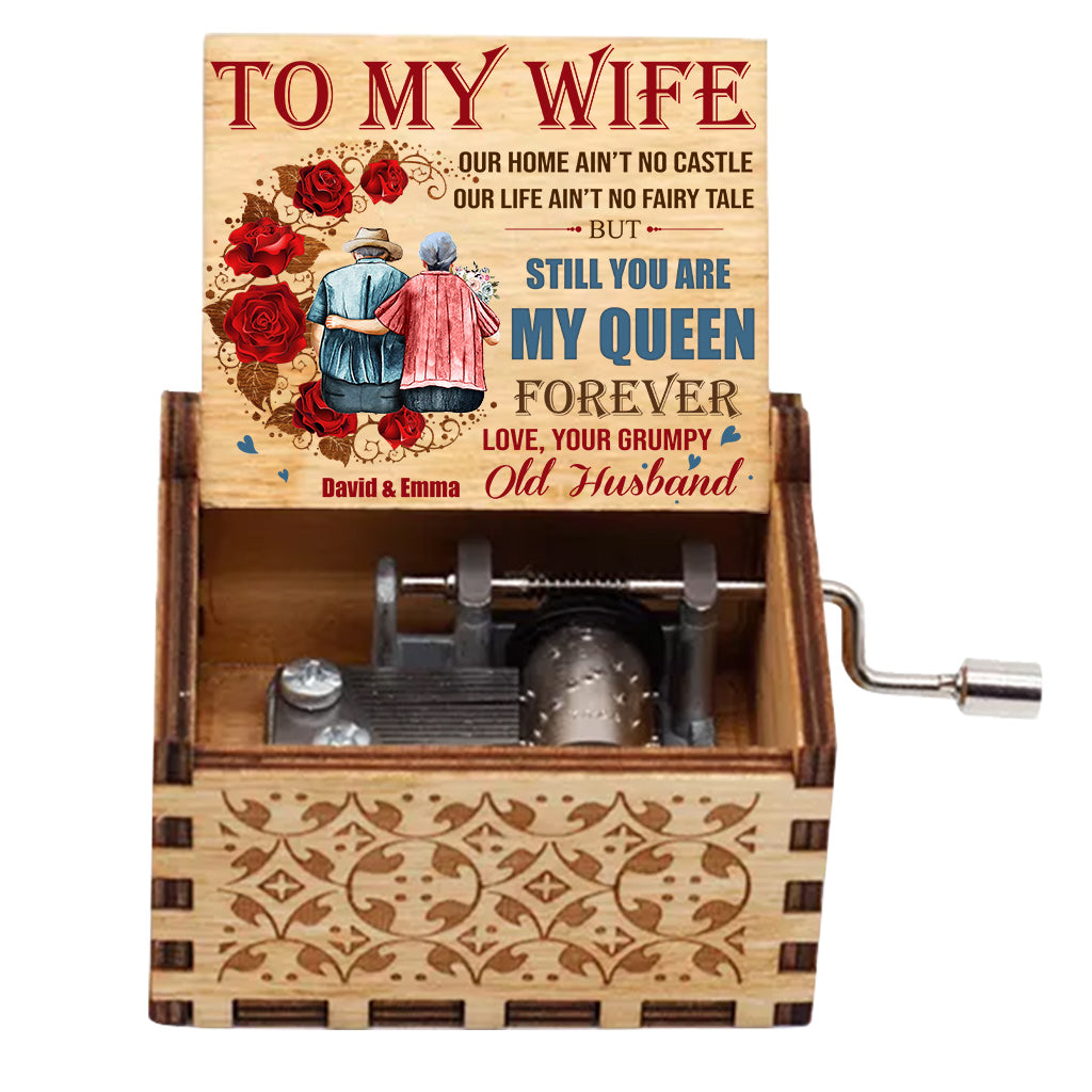 You Are My Queen - Personalized Couple Hand Crank Music Box