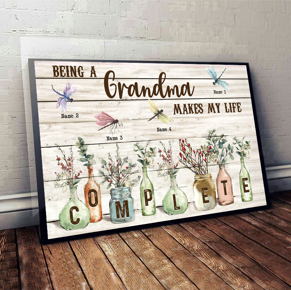 My Life Complete - Personalized Grandma Canvas And Poster