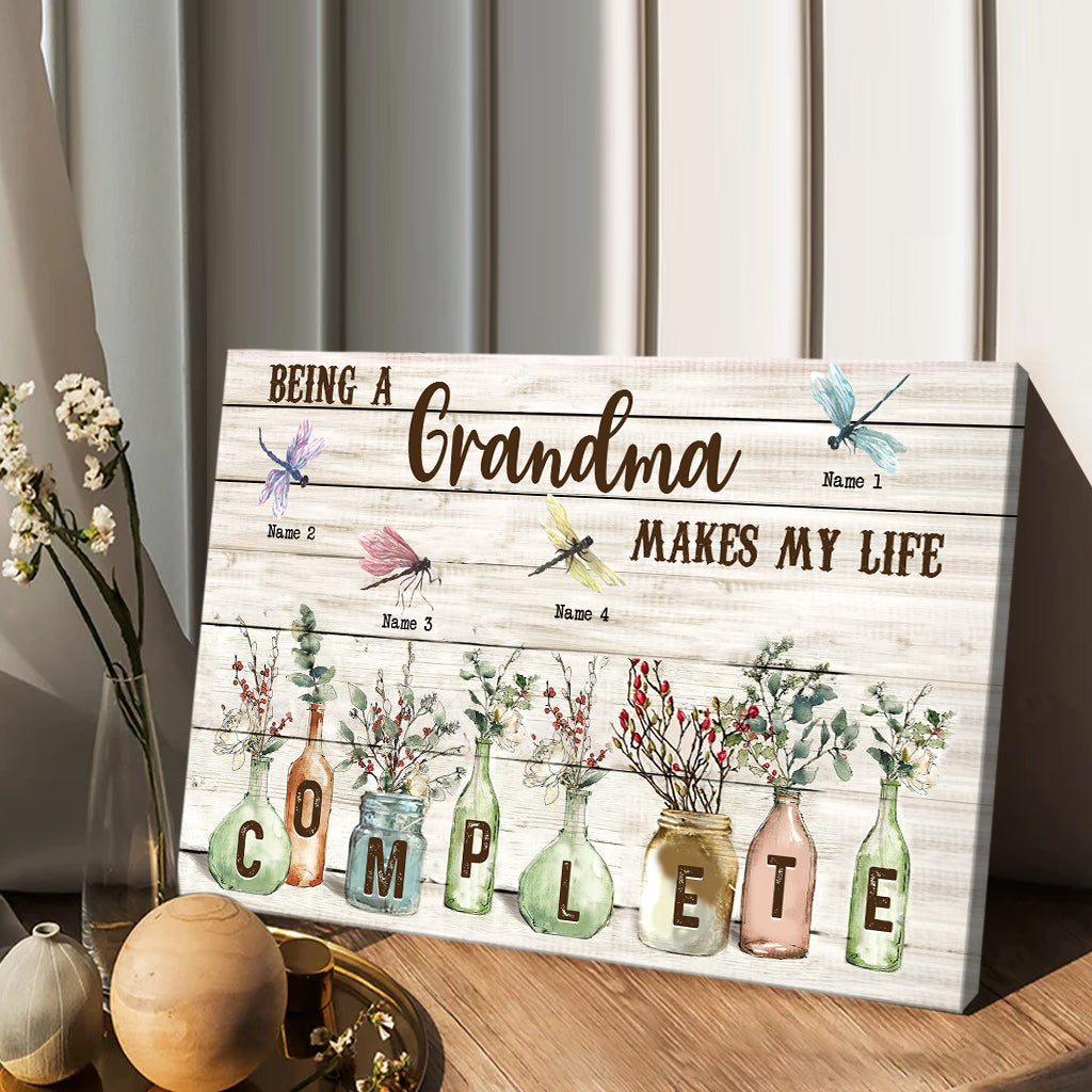 My Life Complete - Personalized Grandma Canvas And Poster