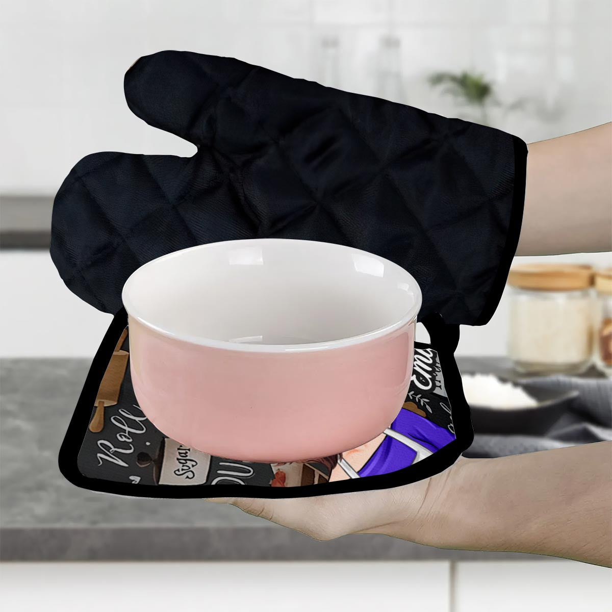 This B Can Cook - Personalized Baking Oven Mitts & Pot Holder Set