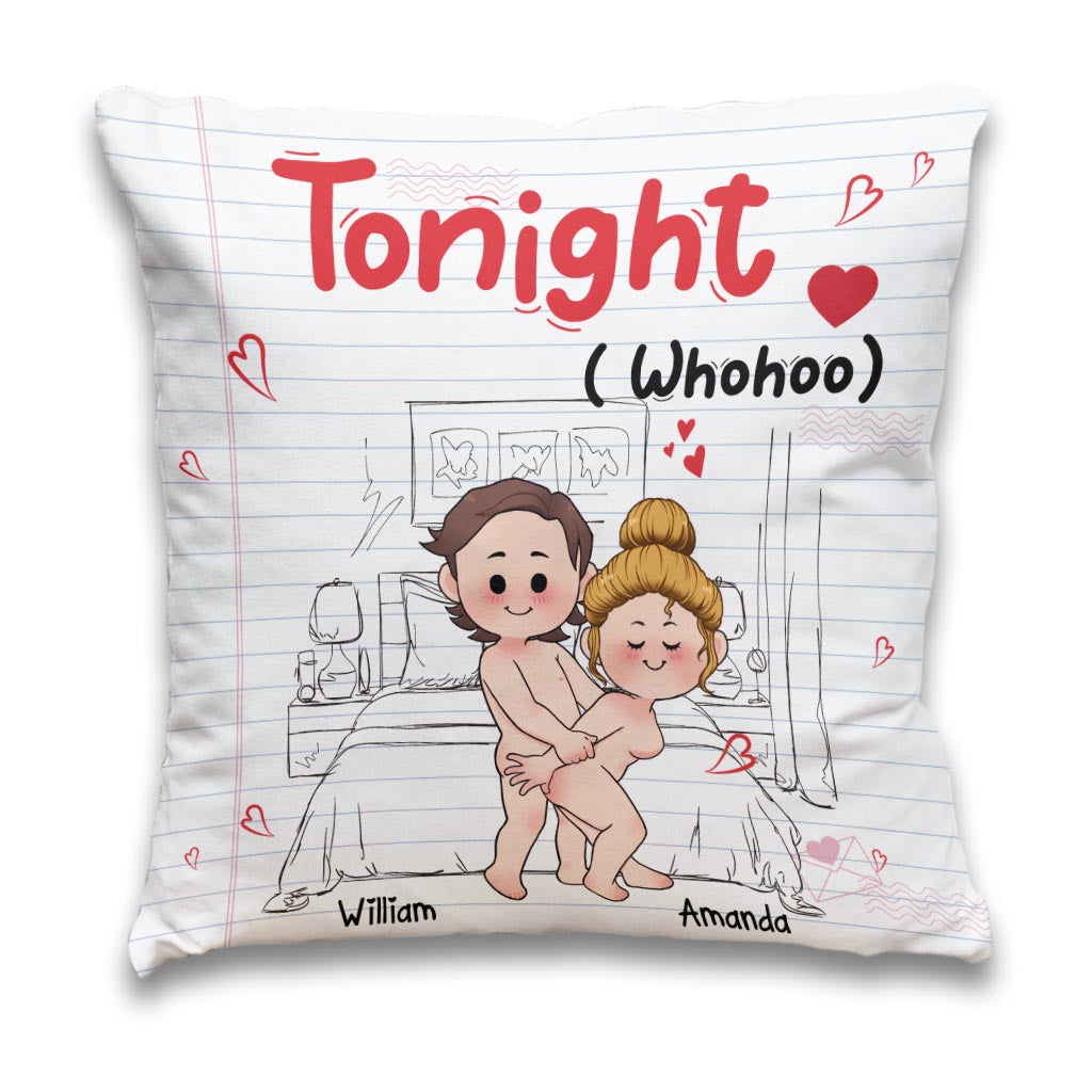 Tonight - Personalized Couple Throw Pillow